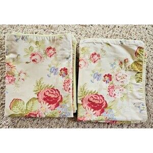 Chaps Ralph Lauren Constance Garden King Pillow Shams Cottage Floral 100% Cotton